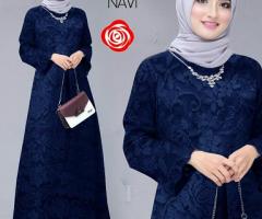 Dress Brukat Muslim Wanita - Gambar 3/4